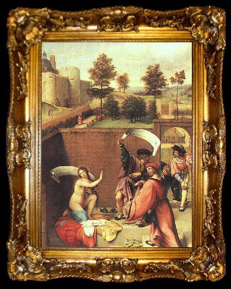 framed  Lorenzo Lotto Susanna and the Elders, ta009-2